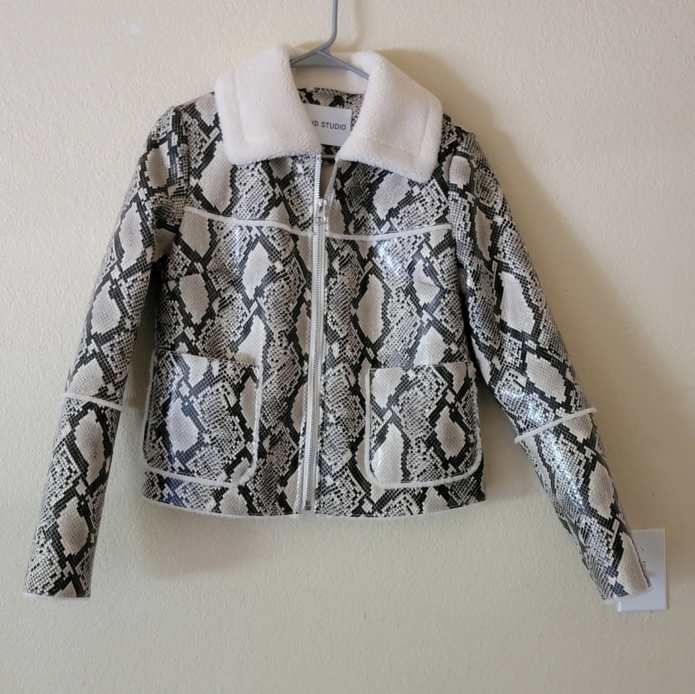 Stand Studio Snakeskin Pattern Jacket With Shearl… - image 3